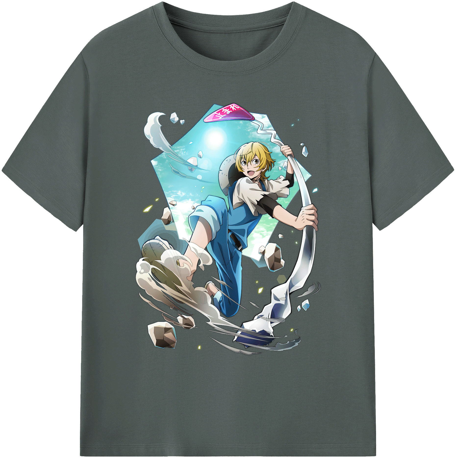 （画像用） 文豪ストレイドッグス Bungo Stray Dogs 綿100％ メンズ半袖Tシャツ｜肌触りやわらか＆通気性